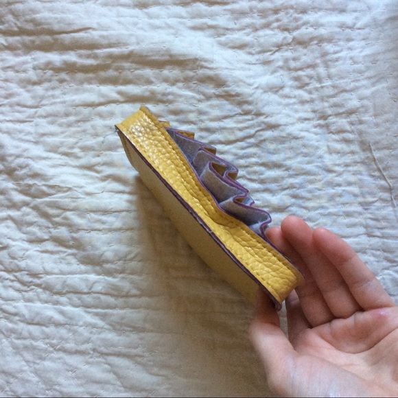 SOLD Rose Ruffle Coin Pouch Yellow - Picture 3 of 5